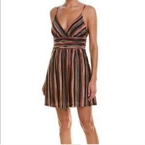NWT BCBG Mutli-Color Striped V-Neck Dress